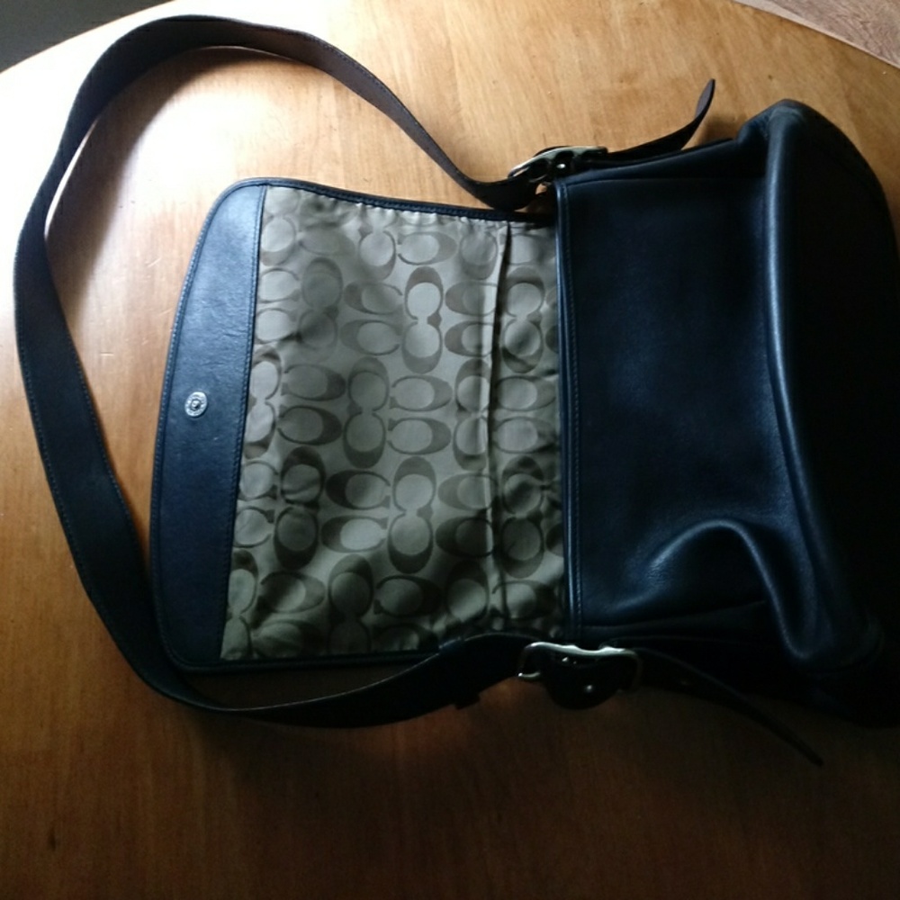 Coach Legacy black leather flap